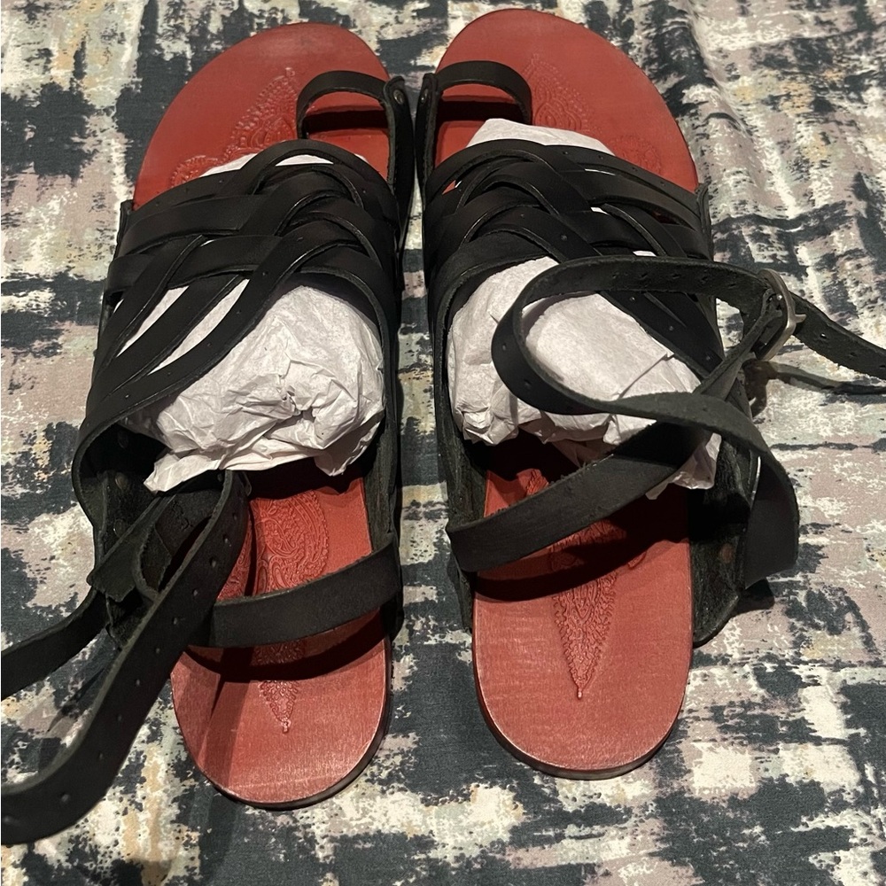 Free People Strappy Belize Black Women's Sandals with ankle strap